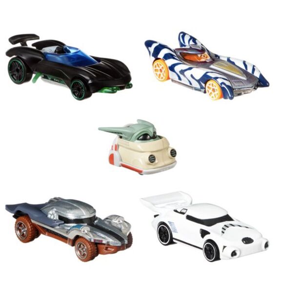 NEW Mandalorian HOT WHEELS Star Wars Yoda Character Cars 5 PACK - Picture 2 of 12